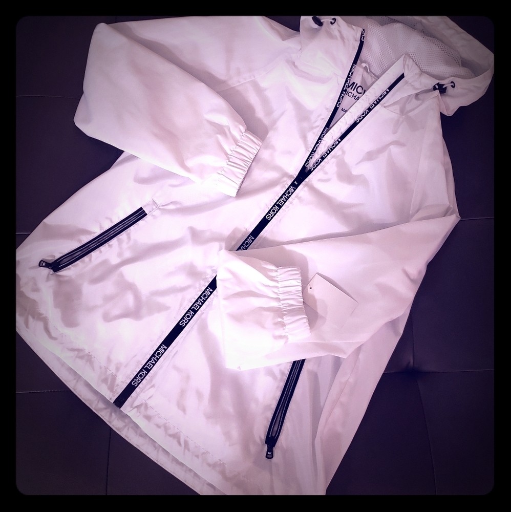 Michael Kors White Jacket Windbreaker NWT